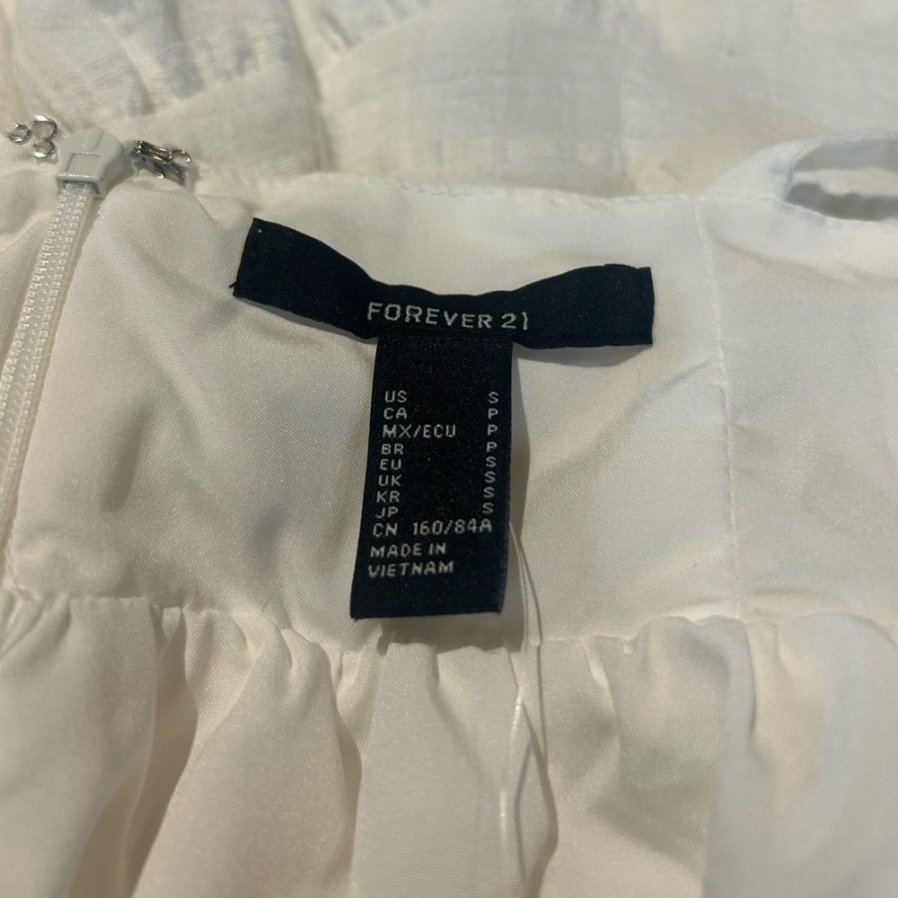 Vintage Y2K Forever 21 White Babydoll Dress - Picture 3 of 8